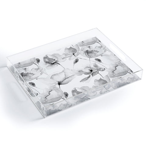 PI Photography and Designs Poppy Floral Pattern Acrylic Tray