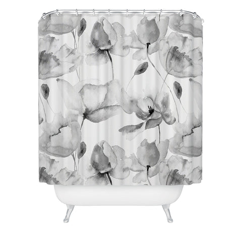PI Photography and Designs Poppy Floral Pattern Shower Curtain