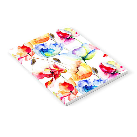 PI Photography and Designs Poppy Tulip Watercolor Pattern Notebook