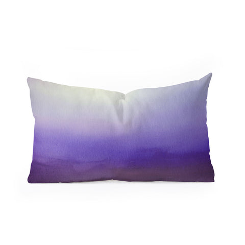 PI Photography and Designs Purple White Watercolor Blend Oblong Throw Pillow