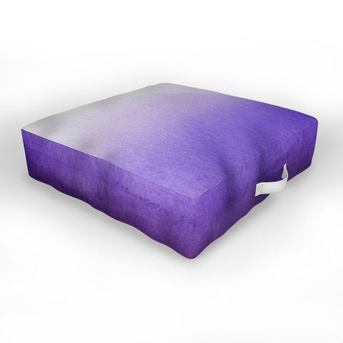 PI Photography and Designs Purple White Watercolor Blend Outdoor Floor Cushion