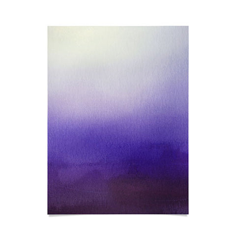 PI Photography and Designs Purple White Watercolor Blend Poster