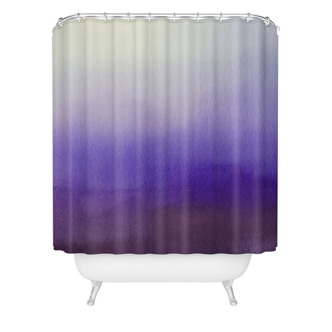 PI Photography and Designs Purple White Watercolor Blend Shower Curtain