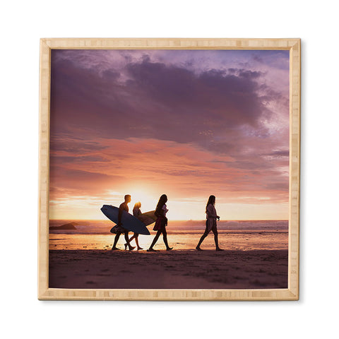 PI Photography and Designs Surfers Sunset Photo Framed Wall Art