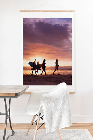 PI Photography and Designs Surfers Sunset Photo Art Print And Hanger