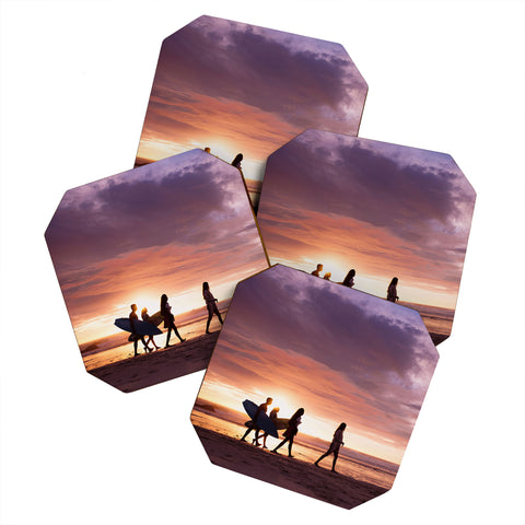 PI Photography and Designs Surfers Sunset Photo Coaster Set