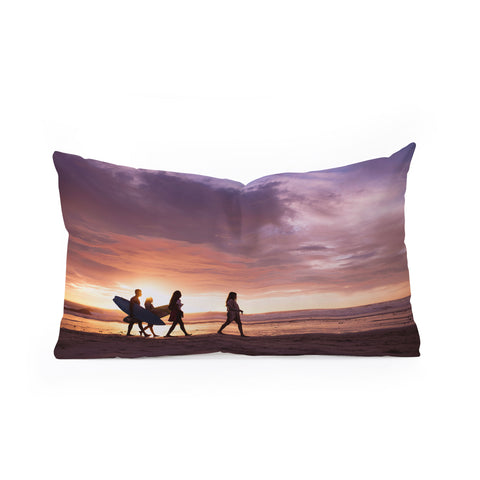 PI Photography and Designs Surfers Sunset Photo Oblong Throw Pillow