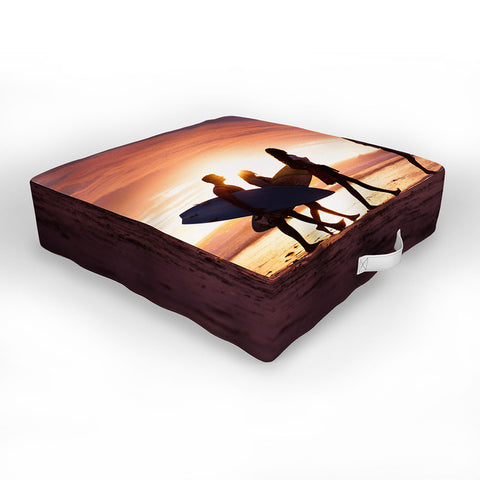PI Photography and Designs Surfers Sunset Photo Outdoor Floor Cushion