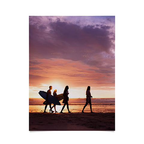 PI Photography and Designs Surfers Sunset Photo Poster