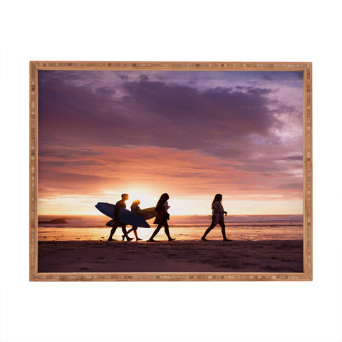 PI Photography and Designs Surfers Sunset Photo Rectangular Tray