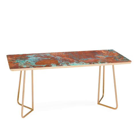 PI Photography and Designs Tarnished Metal Copper Texture Coffee Table