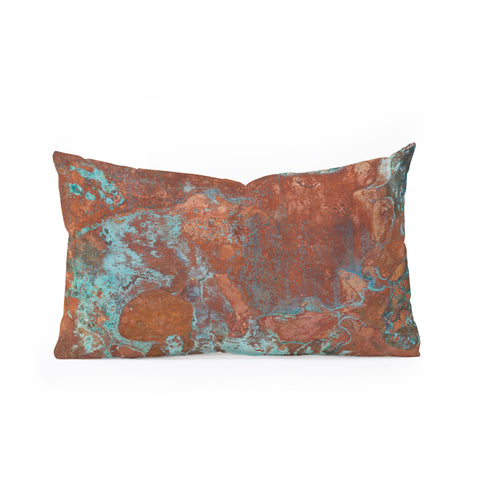 PI Photography and Designs Tarnished Metal Copper Texture Oblong Throw Pillow