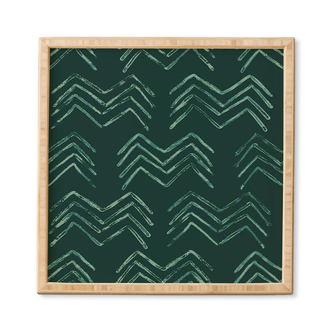 PI Photography and Designs Tribal Chevron Green Framed Wall Art
