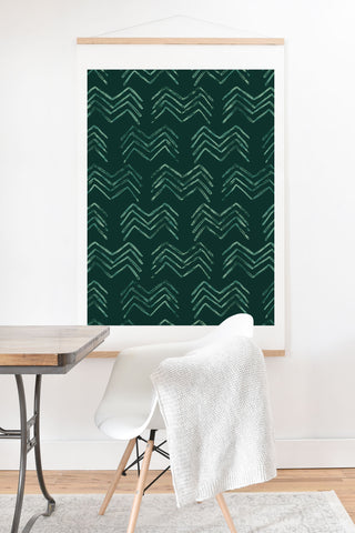 PI Photography and Designs Tribal Chevron Green Art Print And Hanger