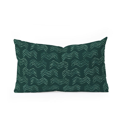 PI Photography and Designs Tribal Chevron Green Oblong Throw Pillow