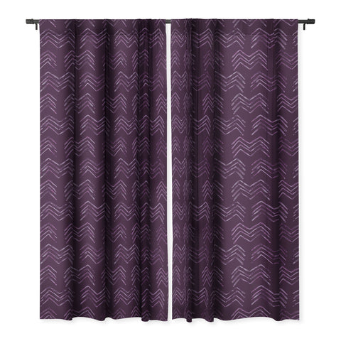 PI Photography and Designs Tribal Chevron Purple Blackout Window Curtain