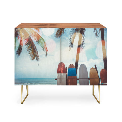 PI Photography and Designs Tropical Surfboard Scene Credenza