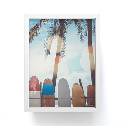 PI Photography and Designs Tropical Surfboard Scene Framed Mini Art Print