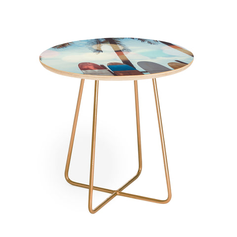 PI Photography and Designs Tropical Surfboard Scene Round Side Table
