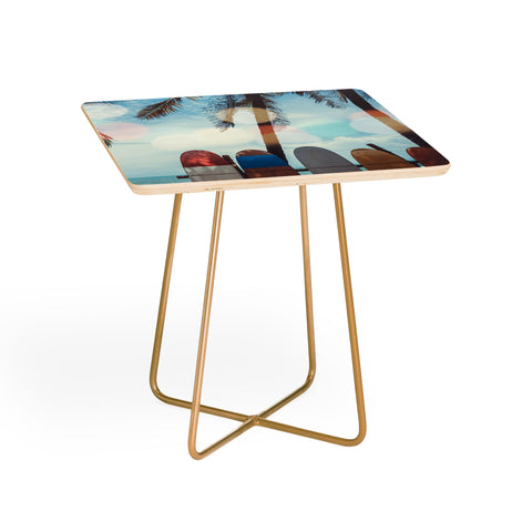 PI Photography and Designs Tropical Surfboard Scene Side Table