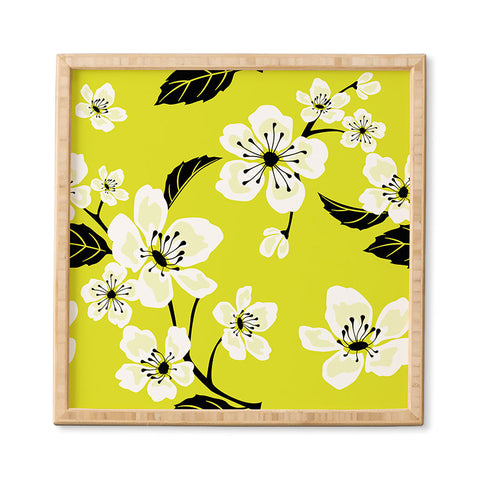 PI Photography and Designs Yellow Sakura Flowers Framed Wall Art