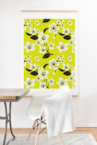 PI Photography and Designs Yellow Sakura Flowers Art Print And Hanger