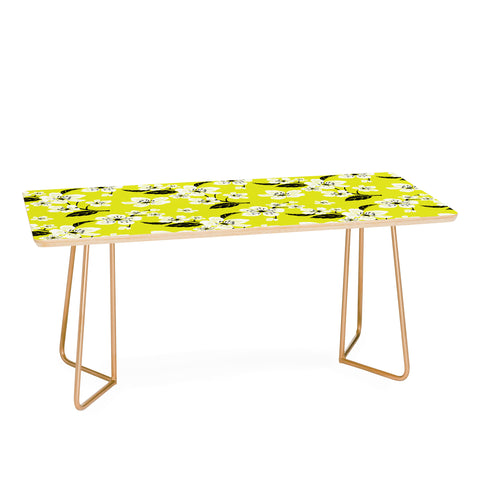 PI Photography and Designs Yellow Sakura Flowers Coffee Table
