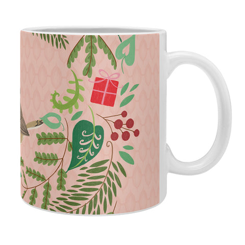 Pimlada Phuapradit bird and christmas wreath Coffee Mug