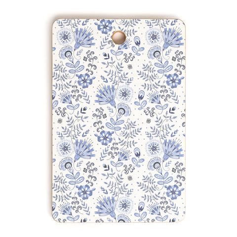 Pimlada Phuapradit Blue and white floral 1 Cutting Board Rectangle