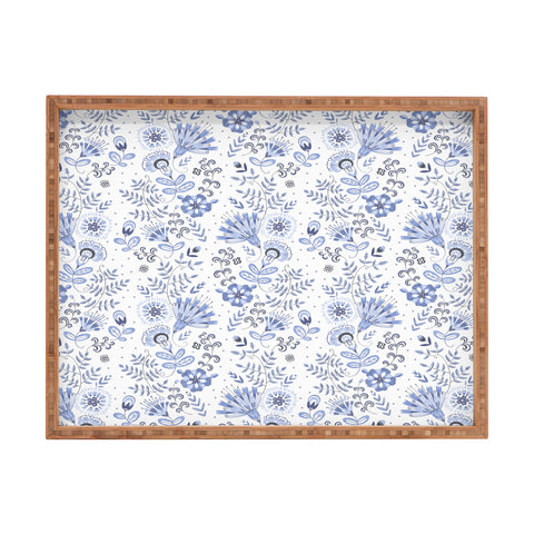 Pimlada Phuapradit Blue and white floral 1 Rectangular Tray