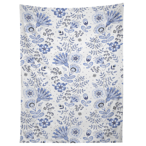 Pimlada Phuapradit Blue and white floral 1 Tapestry