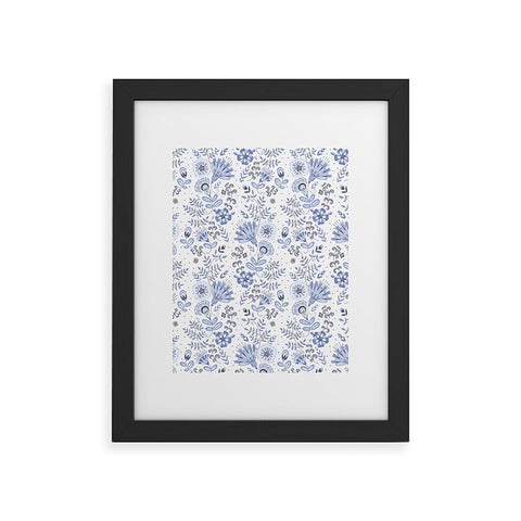 Pimlada Phuapradit Blue and white floral 1 Framed Art Print