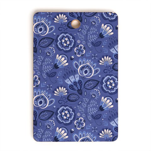 Pimlada Phuapradit Blue and white Floral 2 Cutting Board Rectangle