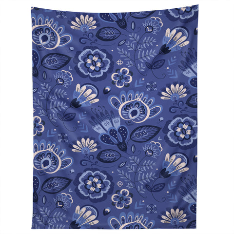 Pimlada Phuapradit Blue and white Floral 2 Tapestry