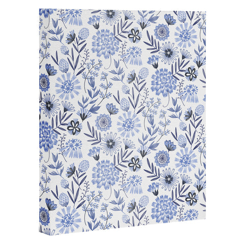 Pimlada Phuapradit Blue and white floral 3 Art Canvas