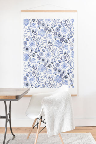 Pimlada Phuapradit Blue and white floral 3 Art Print And Hanger