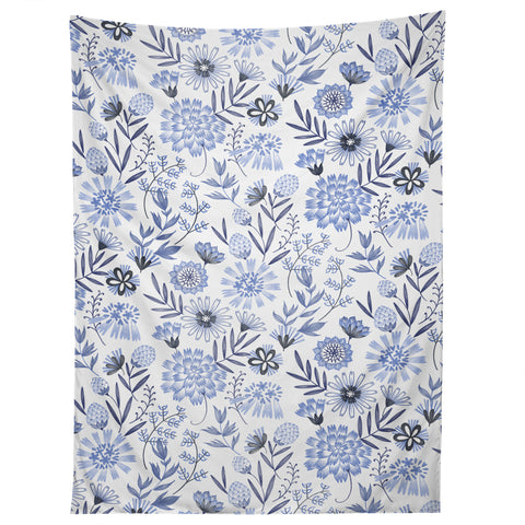 Pimlada Phuapradit Blue and white floral 3 Tapestry