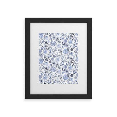 Pimlada Phuapradit Blue and white floral 3 Framed Art Print