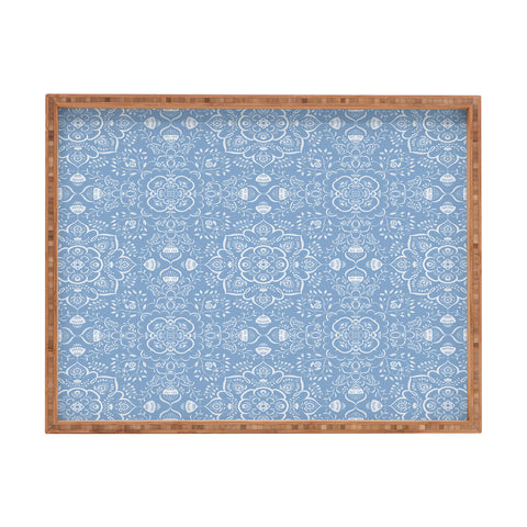 Pimlada Phuapradit Blue and white ivy tiles Rectangular Tray