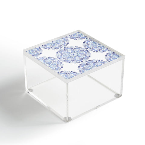 Pimlada Phuapradit Blue and white mandala 1 Acrylic Box