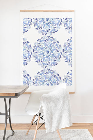 Pimlada Phuapradit Blue and white mandala 1 Art Print And Hanger