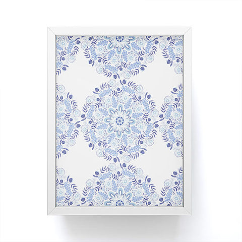 Pimlada Phuapradit Blue and white mandala 1 Framed Mini Art Print