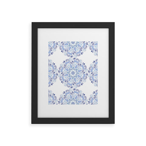 Pimlada Phuapradit Blue and white mandala 1 Framed Art Print