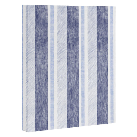 Pimlada Phuapradit Blue and white painted stripe Art Canvas