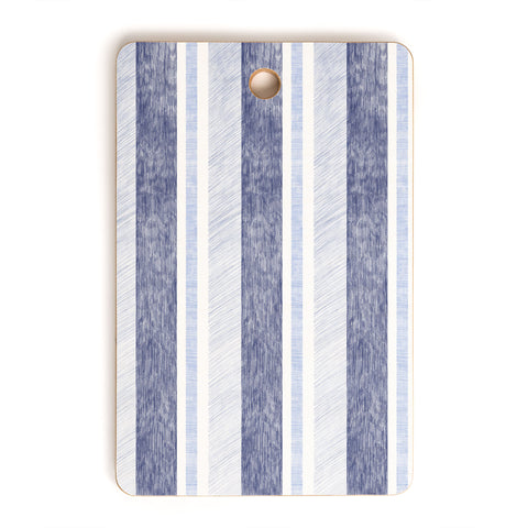Pimlada Phuapradit Blue and white painted stripe Cutting Board Rectangle