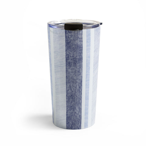 Pimlada Phuapradit Blue and white painted stripe Travel Mug