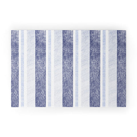 Pimlada Phuapradit Blue and white painted stripe Welcome Mat