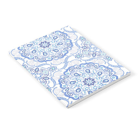 Pimlada Phuapradit Blue and white Paisley mandala Notebook