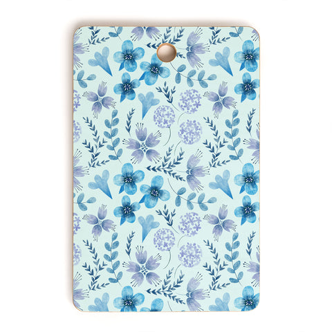 Pimlada Phuapradit Blue Velvet floral Cutting Board Rectangle