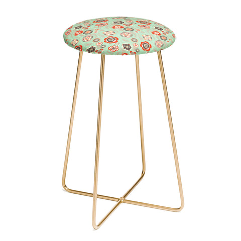 Pimlada Phuapradit Candy Floral Baby Blue Counter Stool